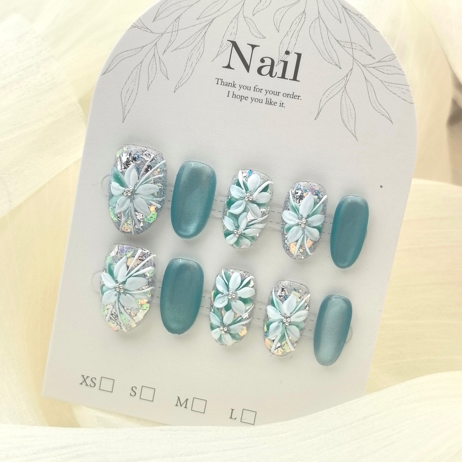 Colorful Glitter Bead Hand-Painted Floral